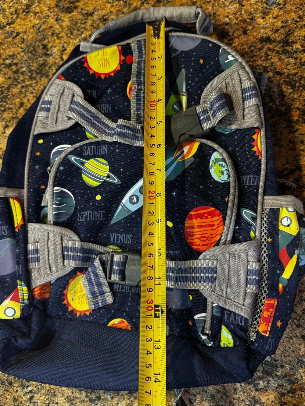 Pottery Barn Kids Mackenzie Small Backpack Navy Solar System Planets Rocket Ship